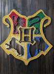 Quadro Harry Potter e Hogwarts emblemas string art
