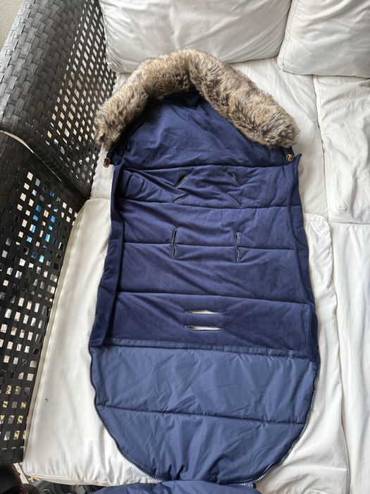 Royal blue La Millou ocieplacz do wózka i pufka na ręce do wozka