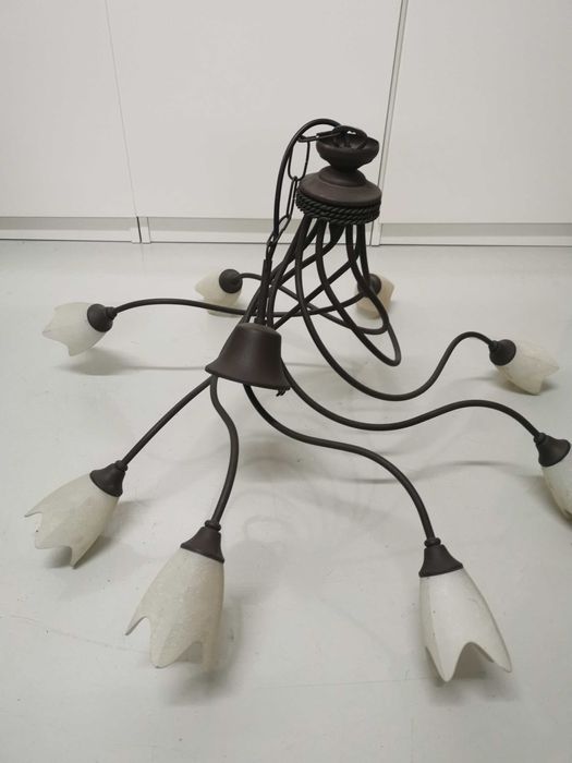 Candeeiro Sala - Ferro forjado - 8 luminárias