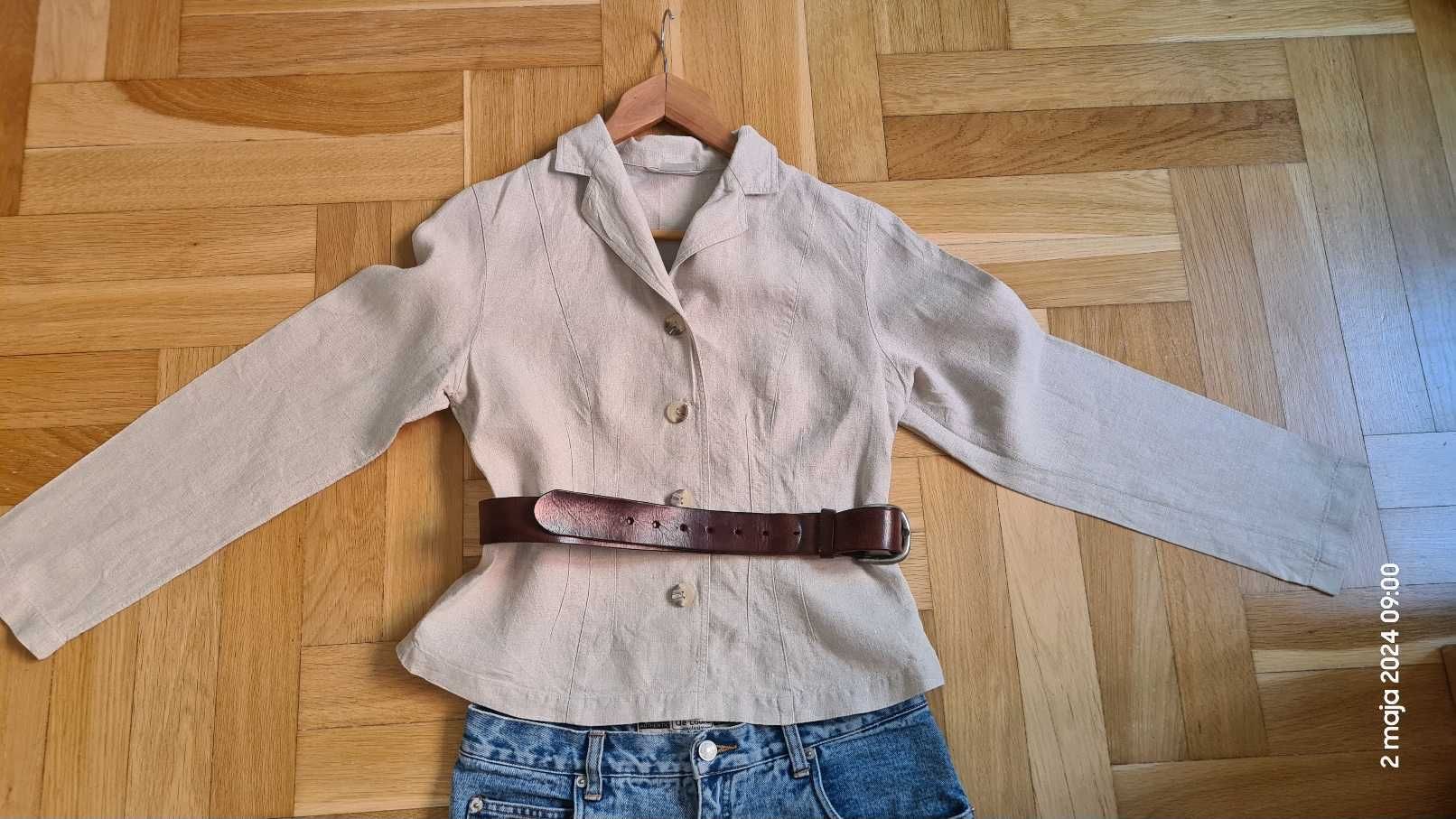 M&S Mode len 100% marynarka r 36 styl safari