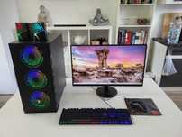 Komputer monitor gamingowy GTX 1660 Super SSD 1TB klawiatura mysz LED