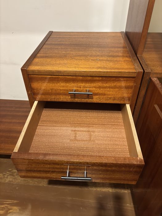 Meblościanka PRL „Jedność” Tczew, mahoń 1973 r., komplet