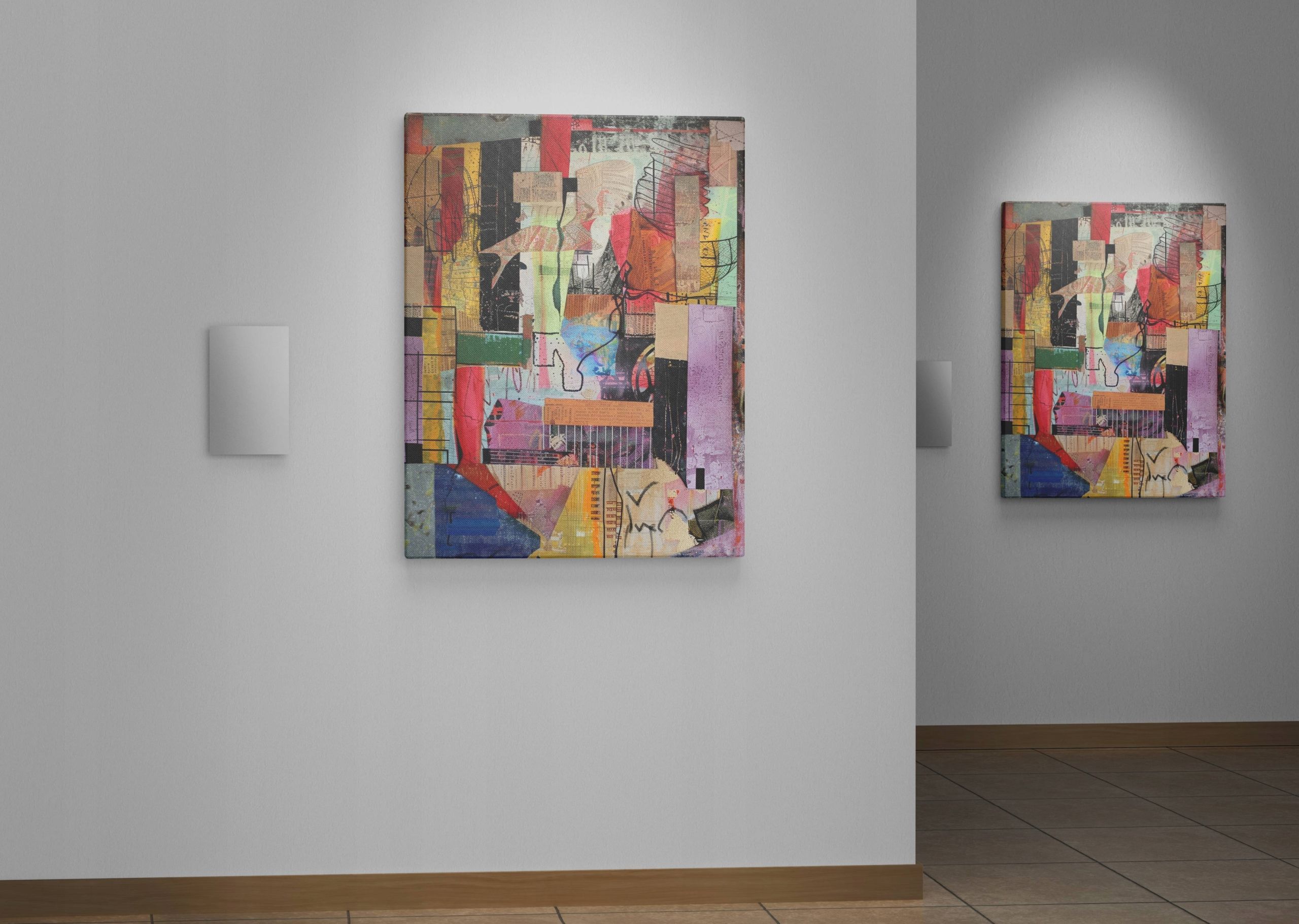 Obraz na płótnie Abstrakcyjne Linie i Kolory 90x120 cm Nowoczesny
