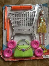 Игровой набор супермаркет корзина для покупок /кукла