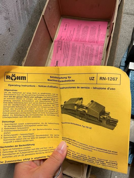 Imadło maszynowe niemieckie,tokarka,rohm,wiertarka,heuer,frezarka