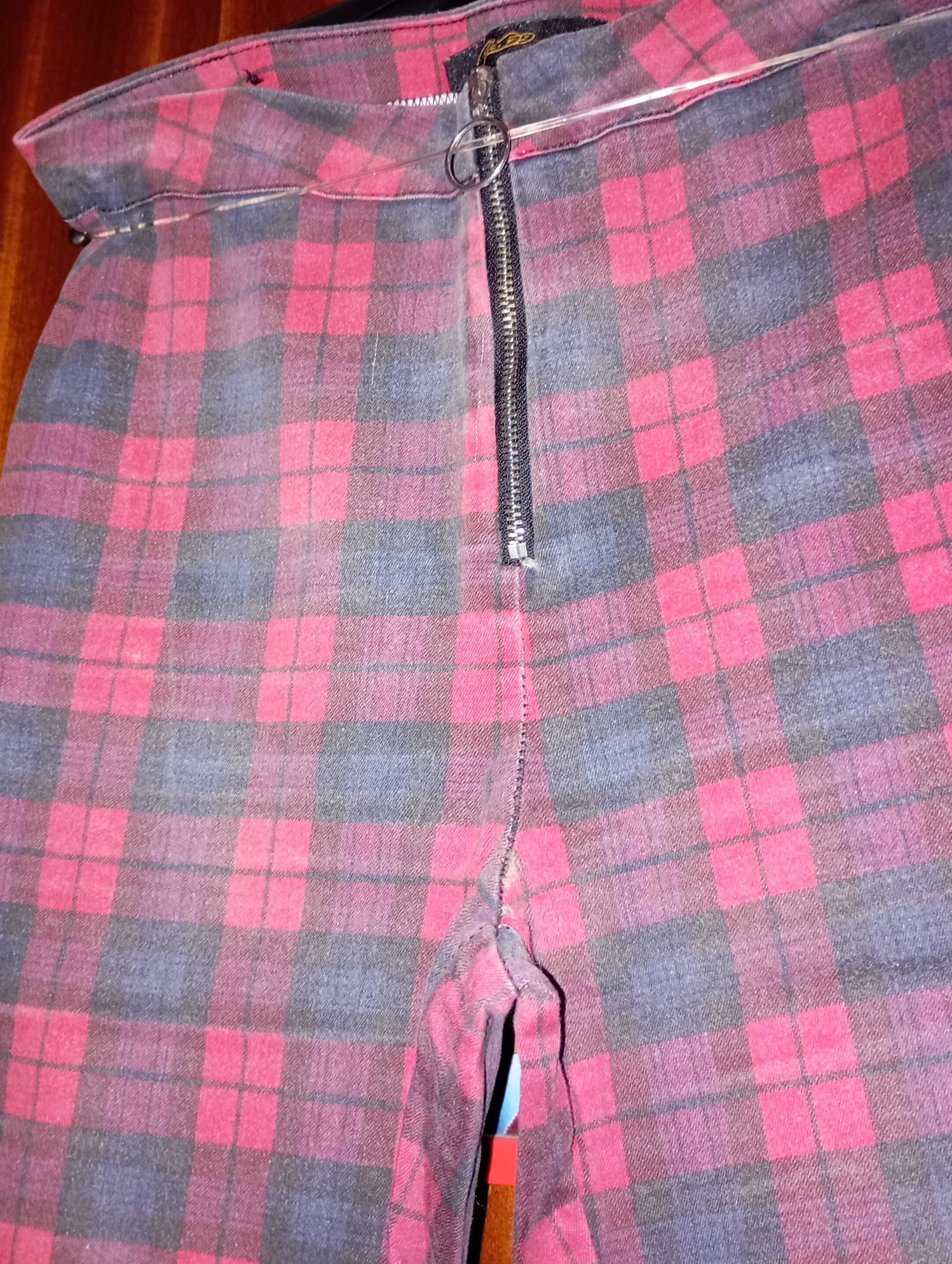Leggings xadrez vermelha