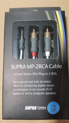 Аудиокабель Supra MP-CABLE 3.5mm-2RCA 1m