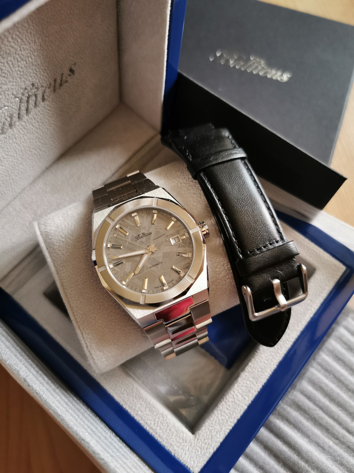 Zegarek Balticus Gwiezdny Pył Meteoryt Szary Automatic 40 mm
