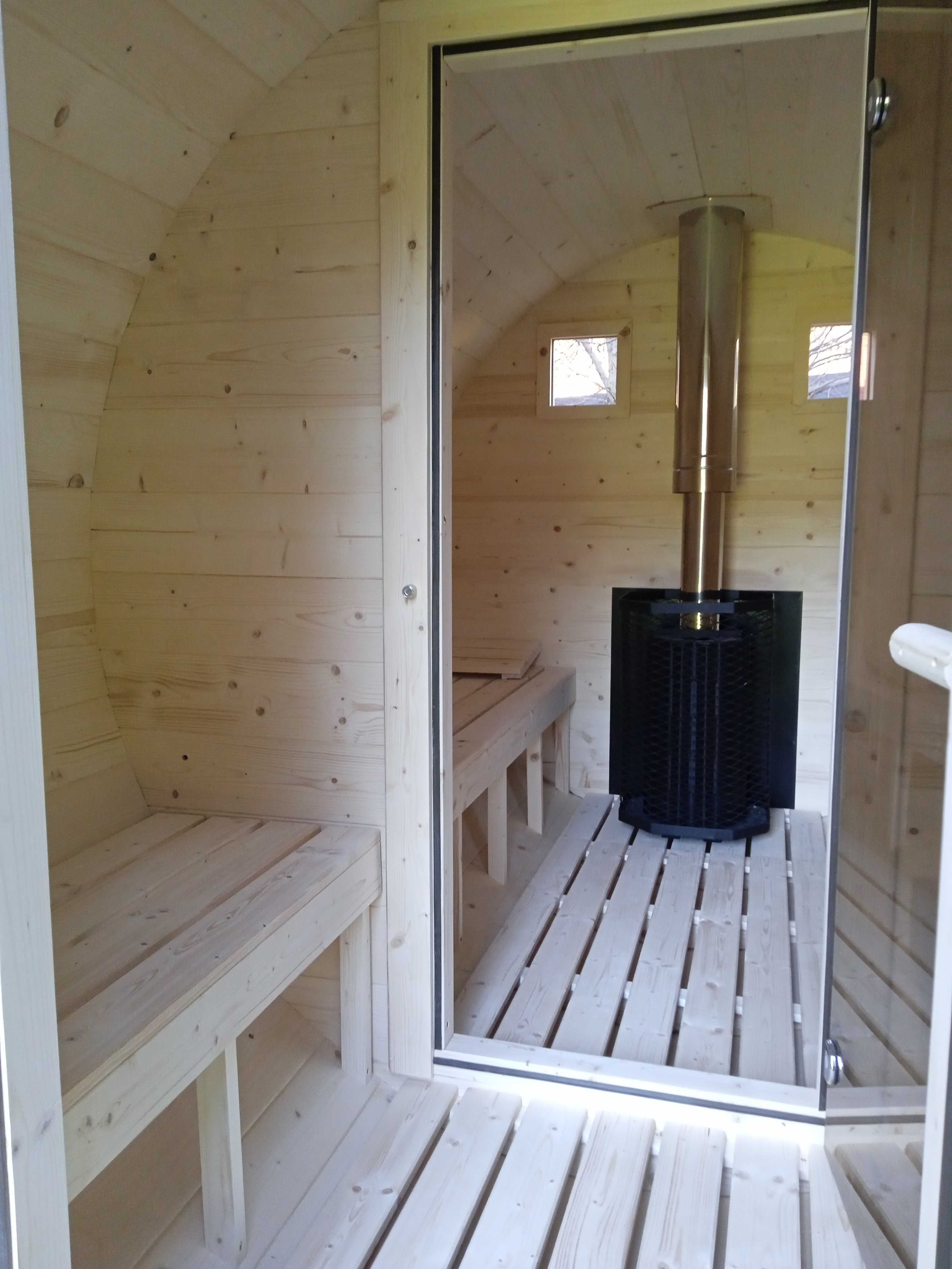 Sauna ogrodowa z przedsionkiem