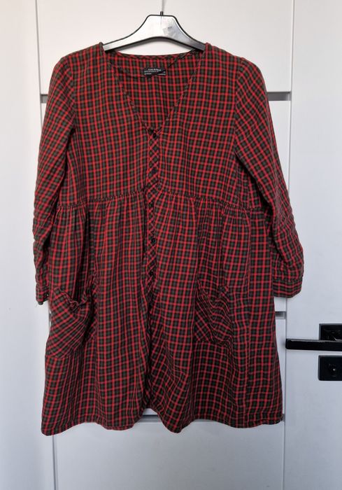 Piękna sukienka w kratę Zara r XS