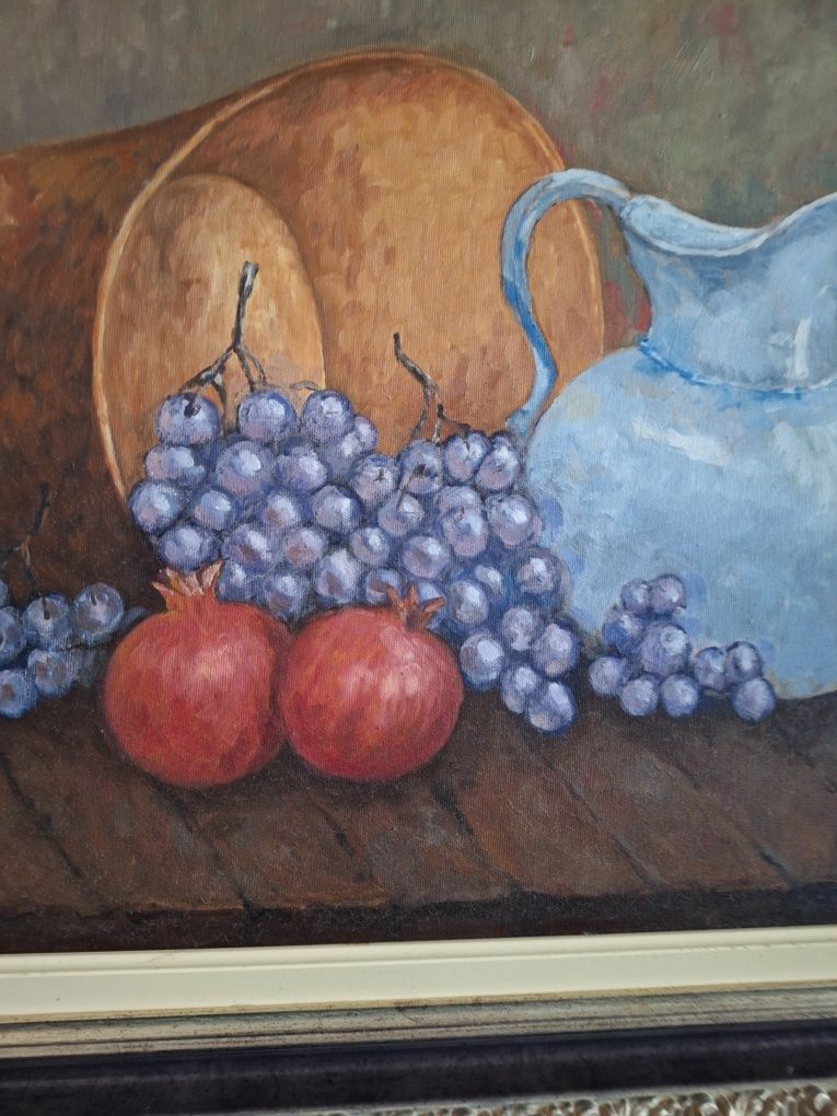 Quadro pintado a óleo e pincel