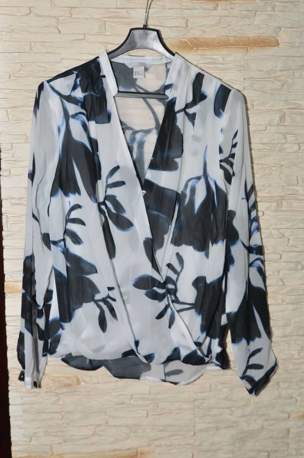 Koperta koszula bluzka w kwiaty elegancka H&M r.M r.38 jak jedwab
