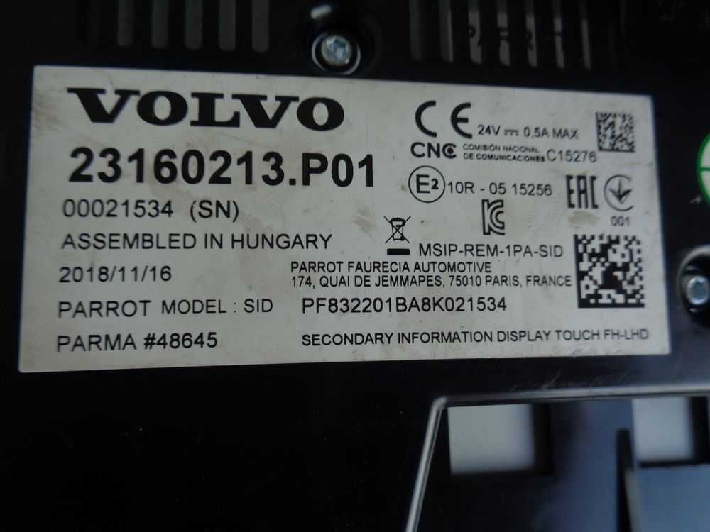 VOLVO FH4 FM4 Renault Gama T Wyświetlacz Radio LCD Ekran 2018r.