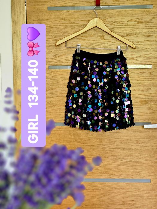 Mikołajki sylwester Modowa perełka spódnica dla modnisi 134 140 granat