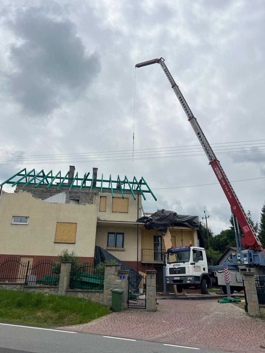 Dźwig Dekarski samochodowy wynajem usługa z operatorem.