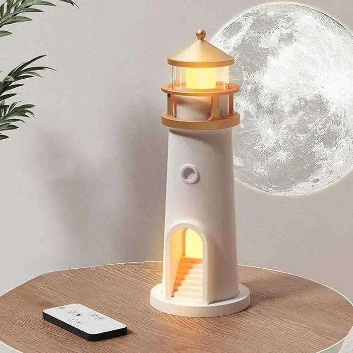 Нічник-проектор у вигляді маяка з проекцією місяця, лазерний нічник