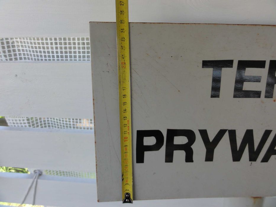 Metalowa tablica informacyjna "Teren prywatny"