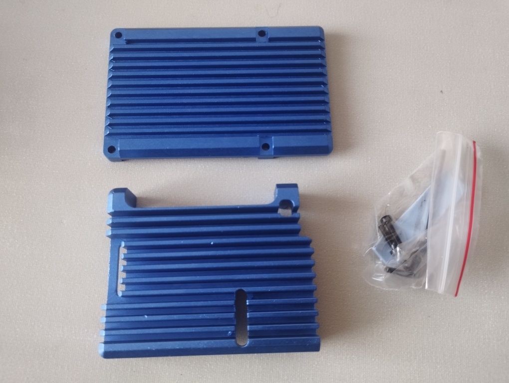 Obudowa aluminiowa do Raspberry Pi 4 niebieska