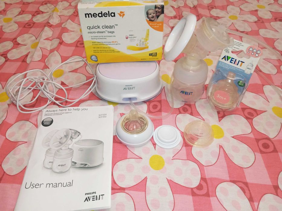 Молокоотсос Avent, соска Avent, пакети для заморозки Medela
