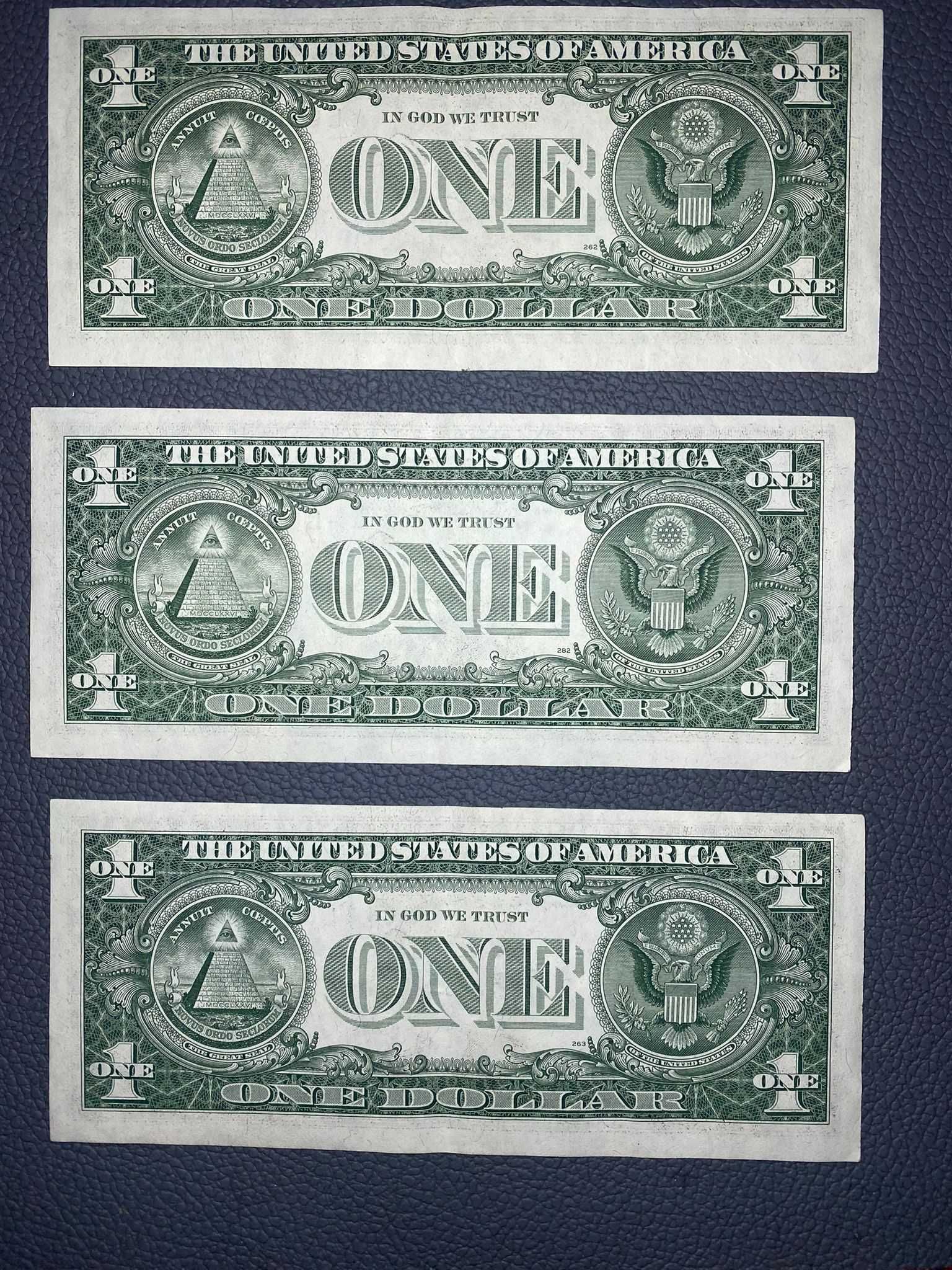 Notas de Dólar Americano [Numeração Seguida] 1981 (6 NOTAS)