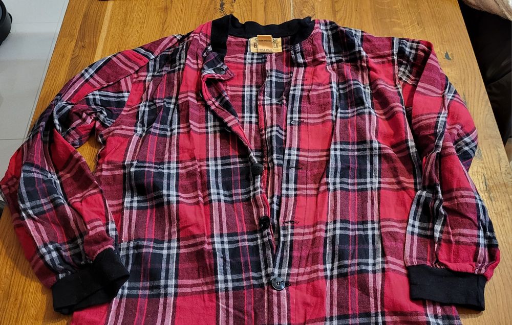 Piżama jednoczęściowa kombinezon w kratkę big feet rozmiar L