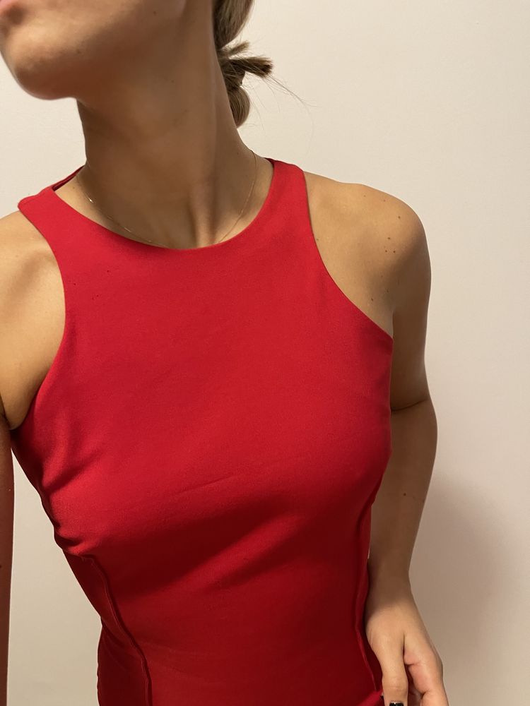 Sukienka ołówkowa czerwona Zara S , midi sexi