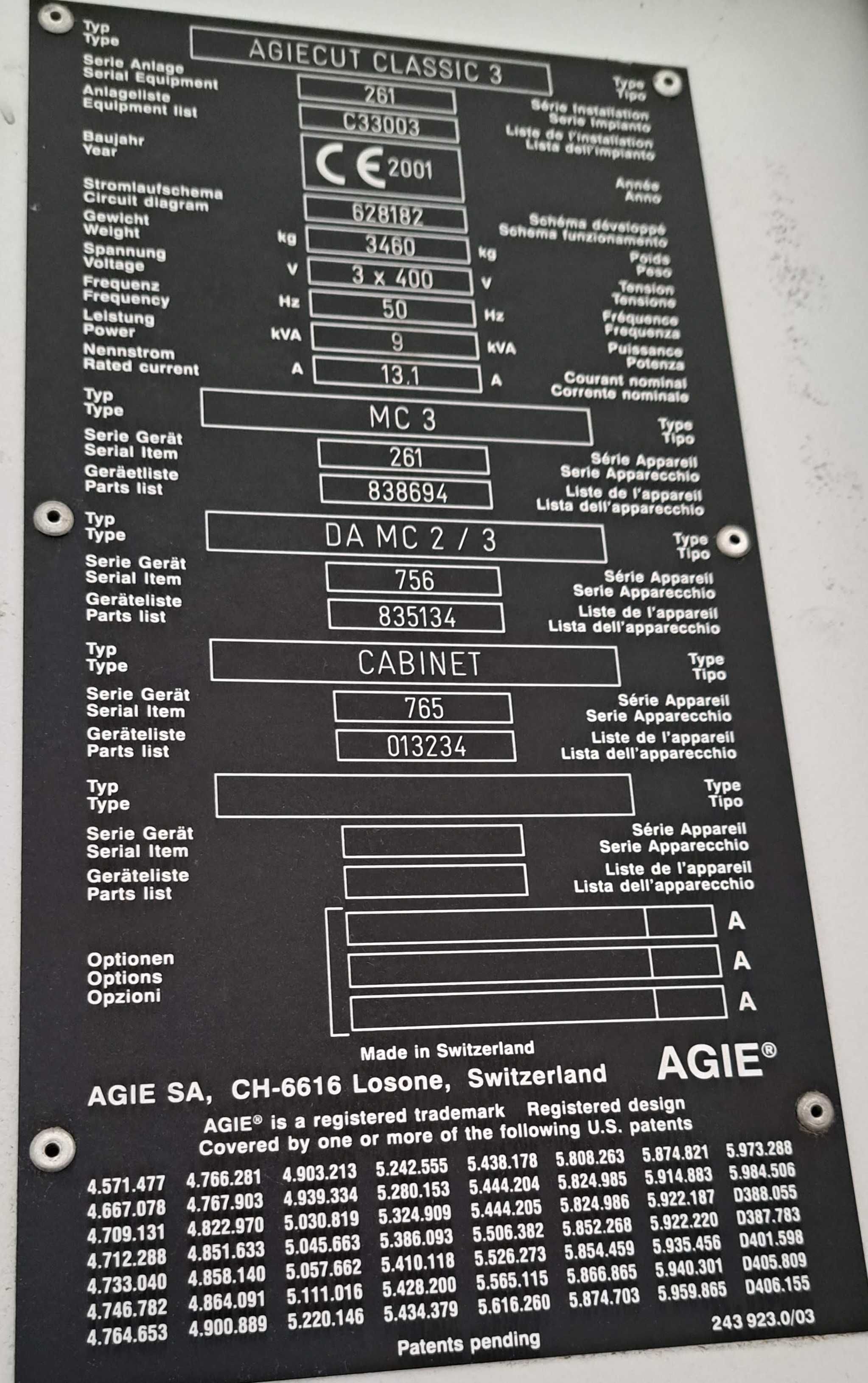 Eletroerosão AGIE AGIECUT CLASSIC 3 #G42