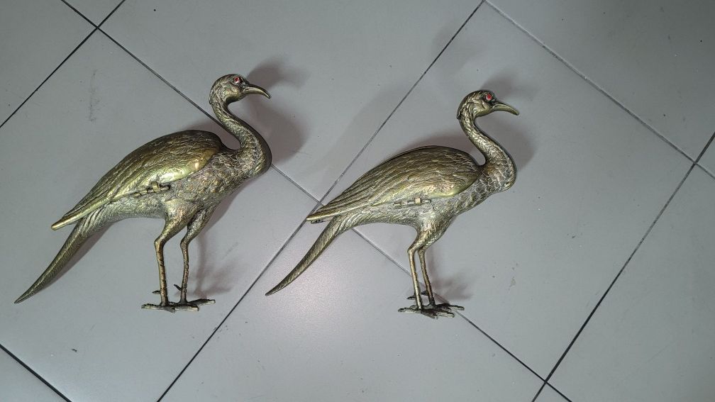 Aves  em bronze  decoração