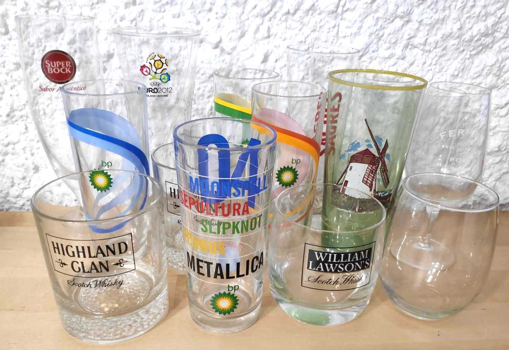 Conjunto 14 copos vários. Coleções isoladas.