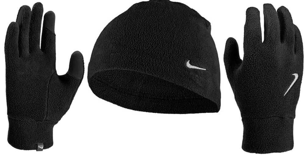 Zestaw zimowe polarowe rękawiczki i czapka Nike: różne rozmiary