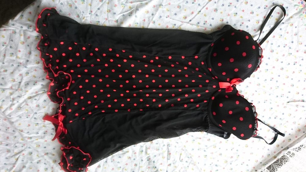 Bielizna zmysłowa Nowa S M czerwień czerń