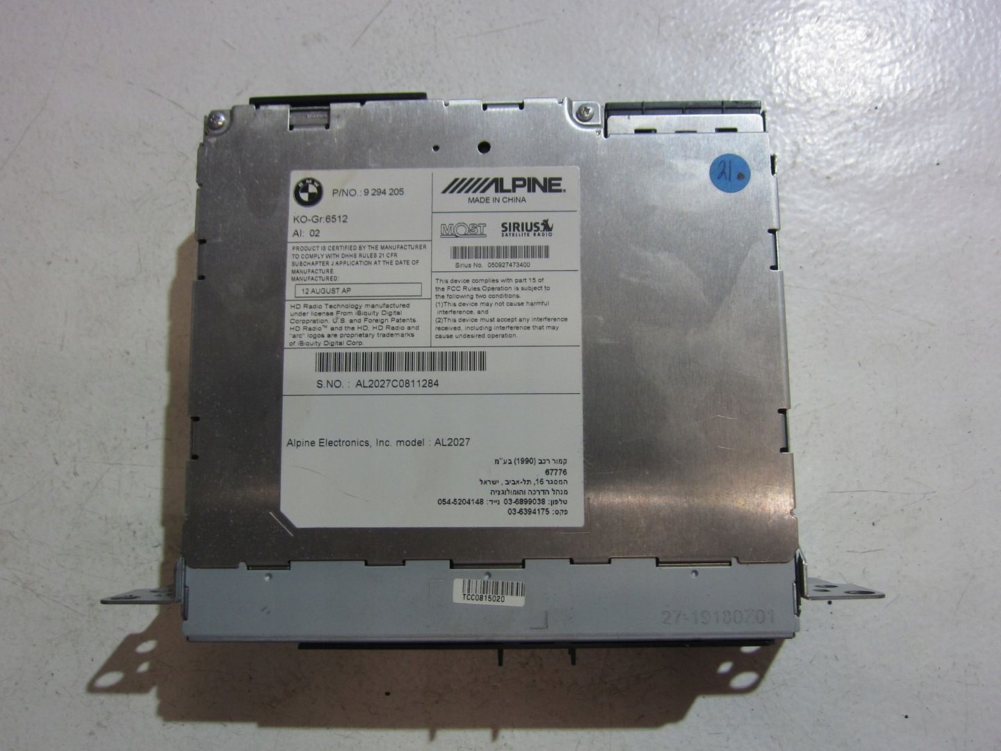 BMW F25 F10 CZYTNIK NAWIGACJI RADIO 9294205