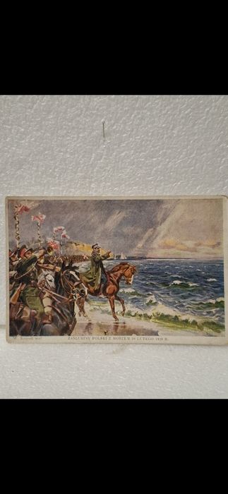 Zaślubiny z morzem Haller,pocztówka llRp W.Kossak