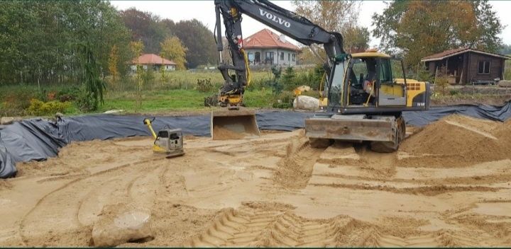 Usługi koparkami/wykopy/utwardzenia terenu/ piasek/kruszywa/transport