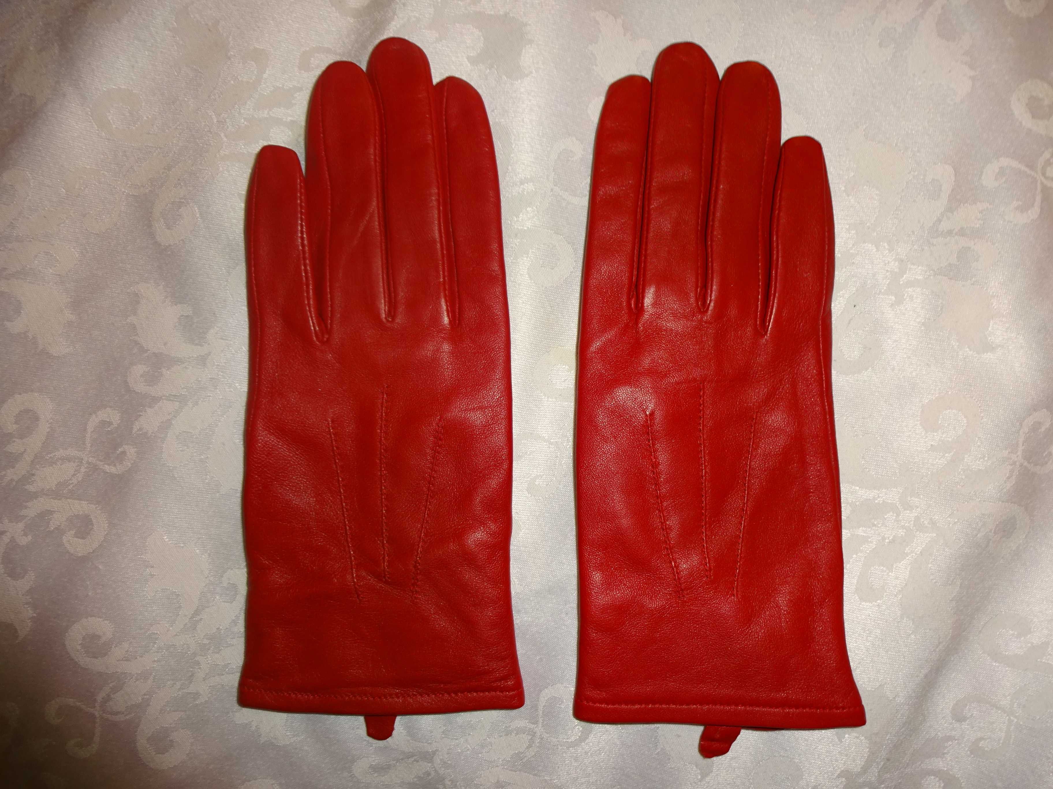 M&S Marks Spencer LEATHER skórzane rękawiczki OKAZJA jak nowe Small