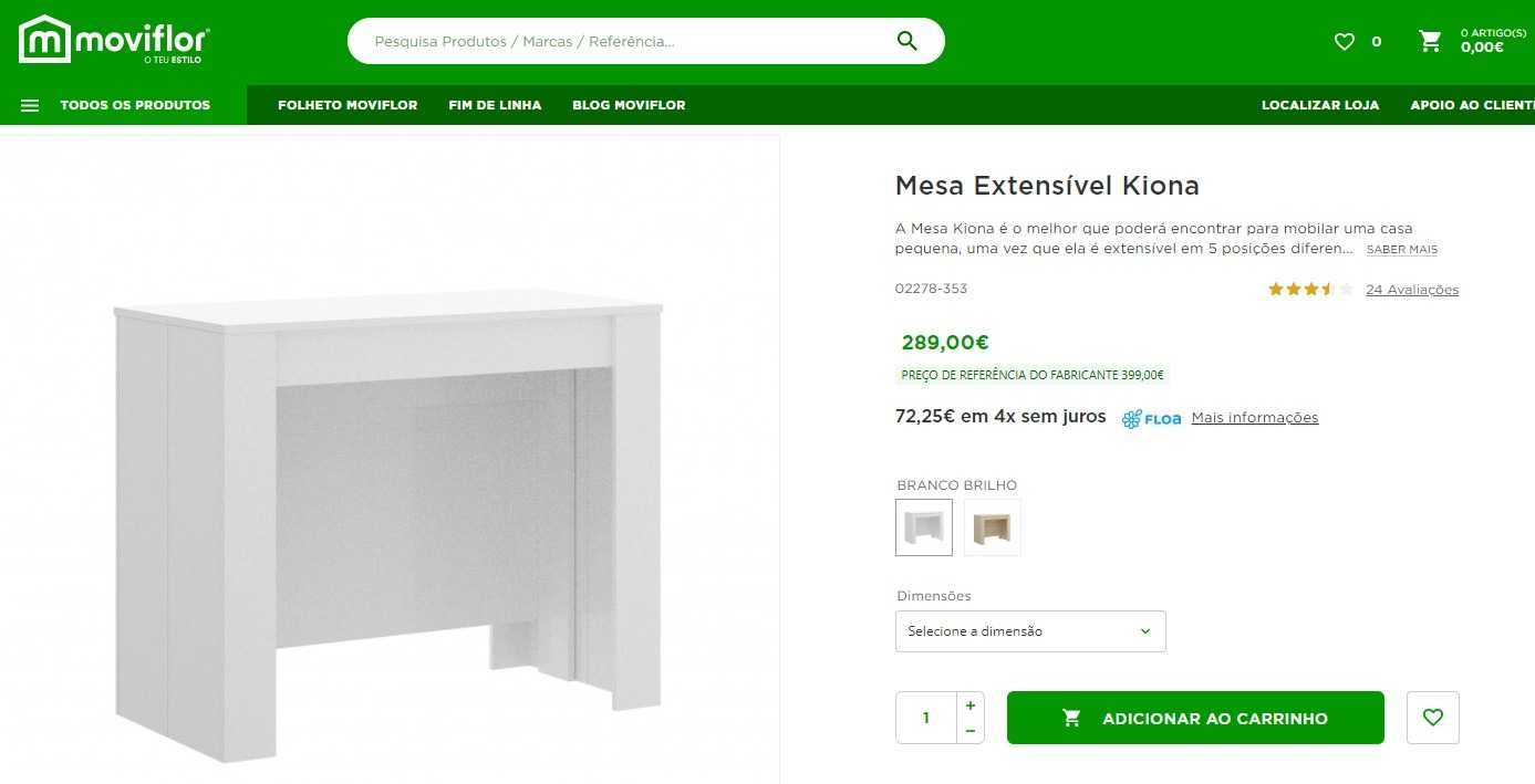 Aparador branco - Mesa extensível