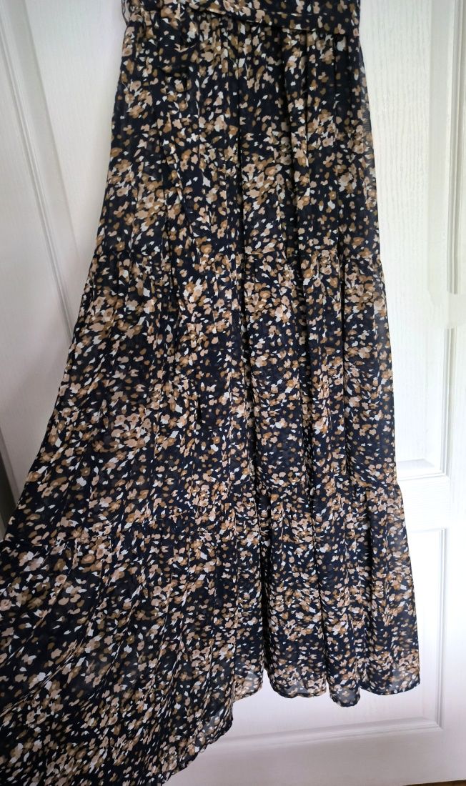 Śliczna włoska zwiewna sukienka maxi, Milano, S (36) / XS (34)