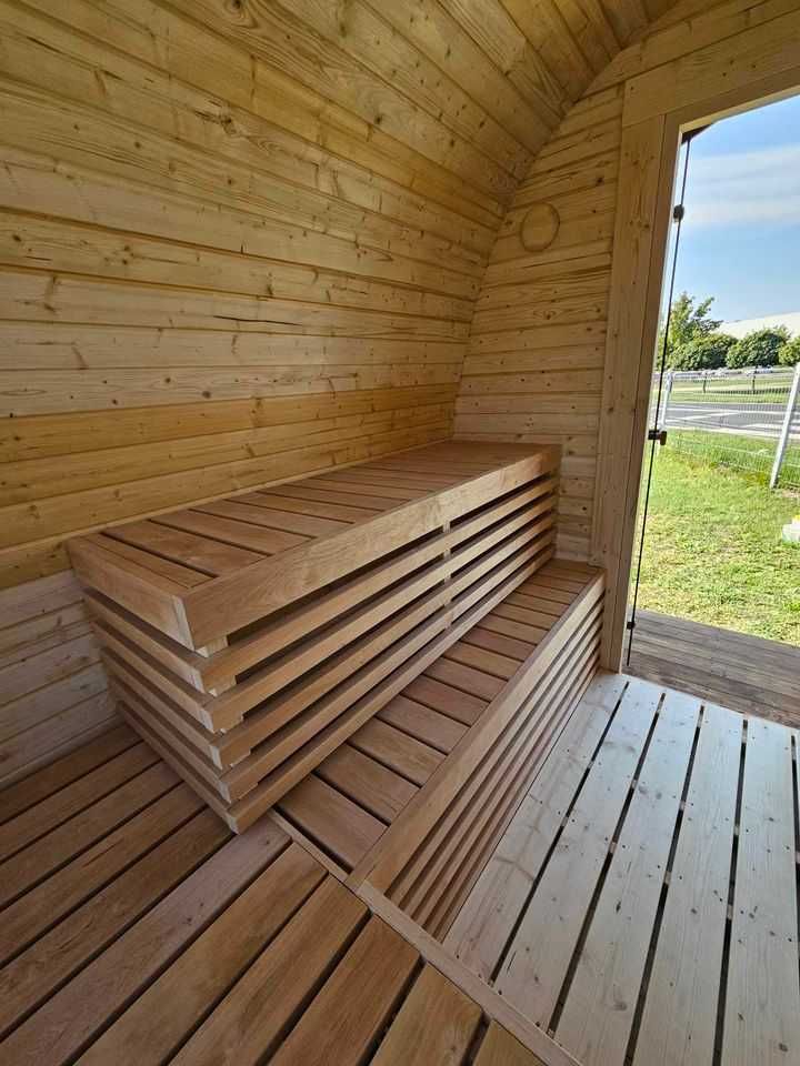 Sauna ogrodowa piec opalany drewnem