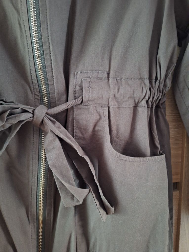 Szmizjerka sukienka khaki koszulowa na zamek r. M