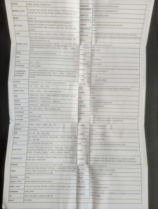 Comando de garagem universal