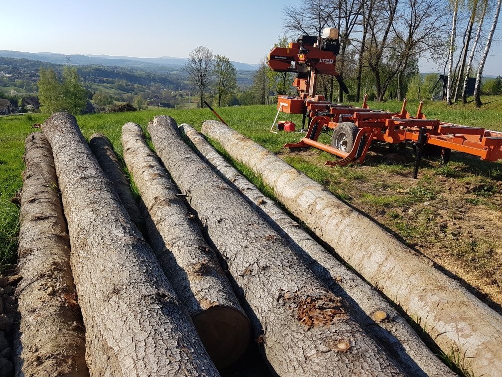 Tartak mobilny, usługi tartaczne,  trak przewoźny