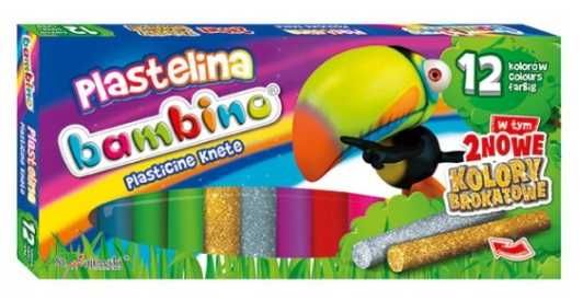 BAMBINO Plastelina szkolna 12 KOLORÓW - 2 sztuki