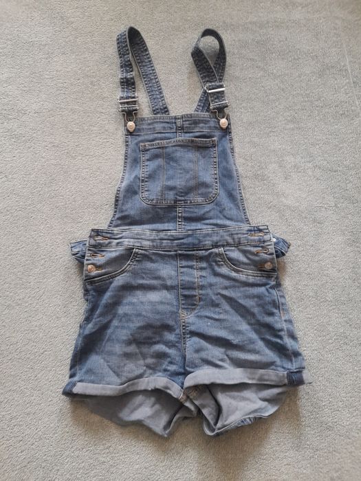 Krótkie ogrodniczki spodenki jeans H&M 38 bdb
