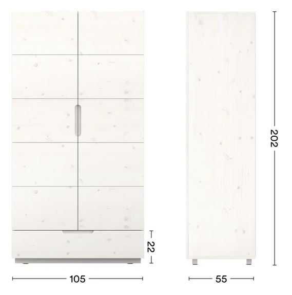 Szafa drewniana, bielona 2-drzwiowa ECO