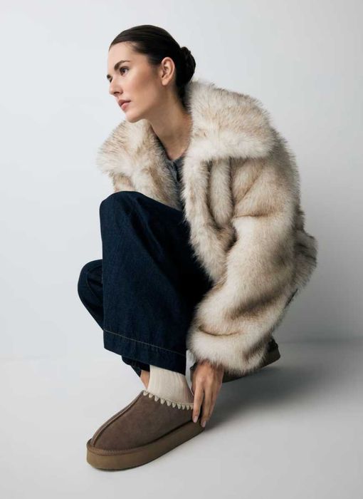 Sztuczne futerko z kołnierzem