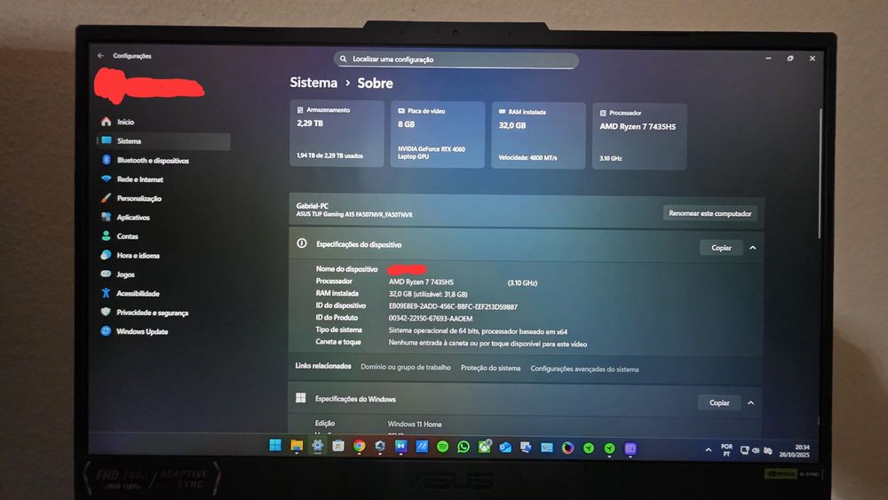Vendo Asus Tuf A15+ Ps5 Slim 1TB