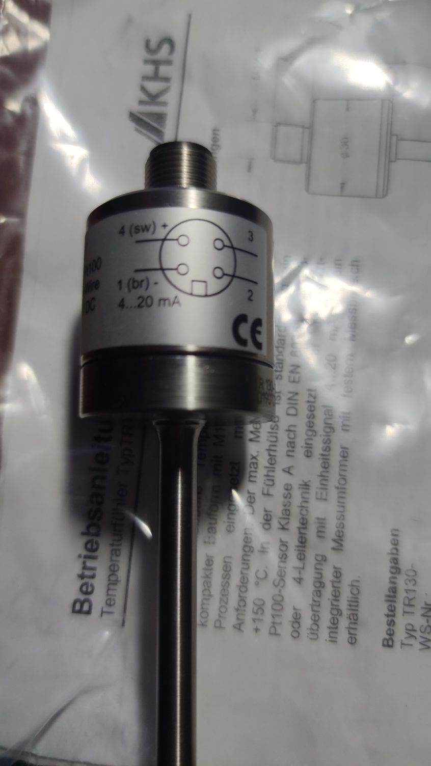 KHS TR130 Temperature Probe Sensor Pt100 -50 +150C,