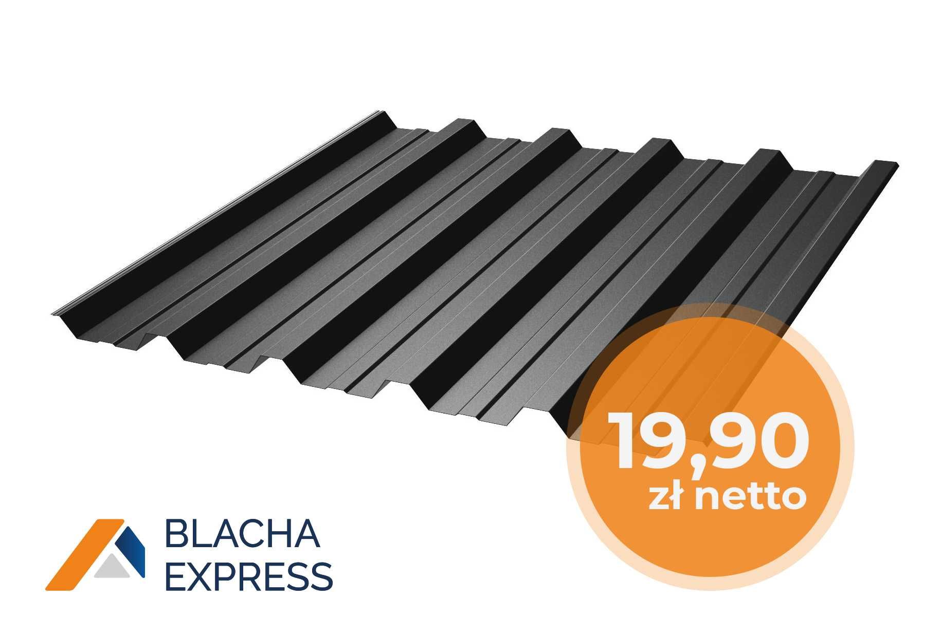 BLACHA trapezowa T18 9005 z obróbkami na dach 7016 od producenta