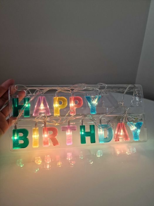 Łańcuch świetlny LED Happy Birthday
