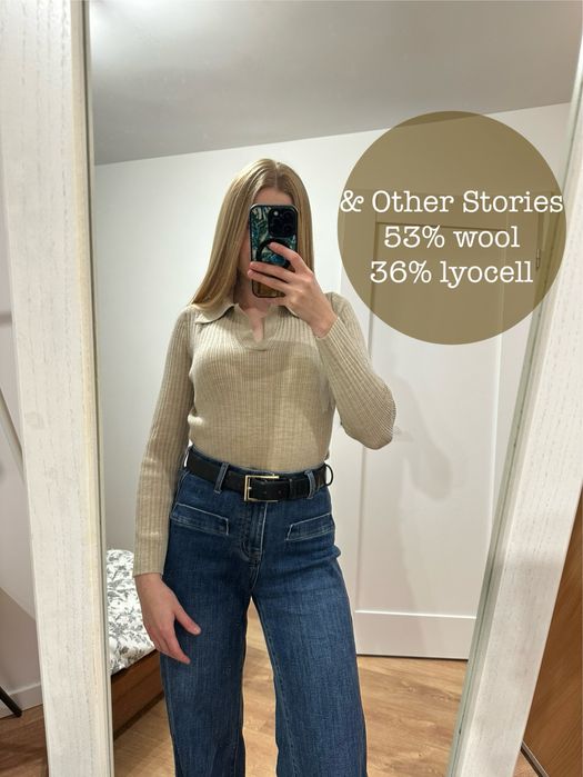 Wełniany sweter polo & Other Stories M
